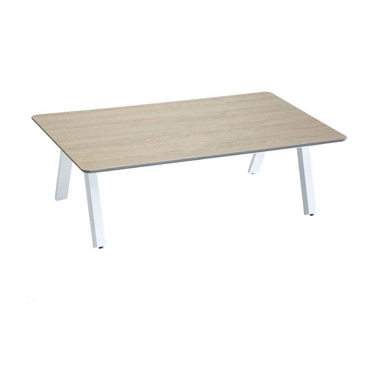 HESPERIDE Salon de jardin Barcelone - 4 Places - Marron tonka et blanc