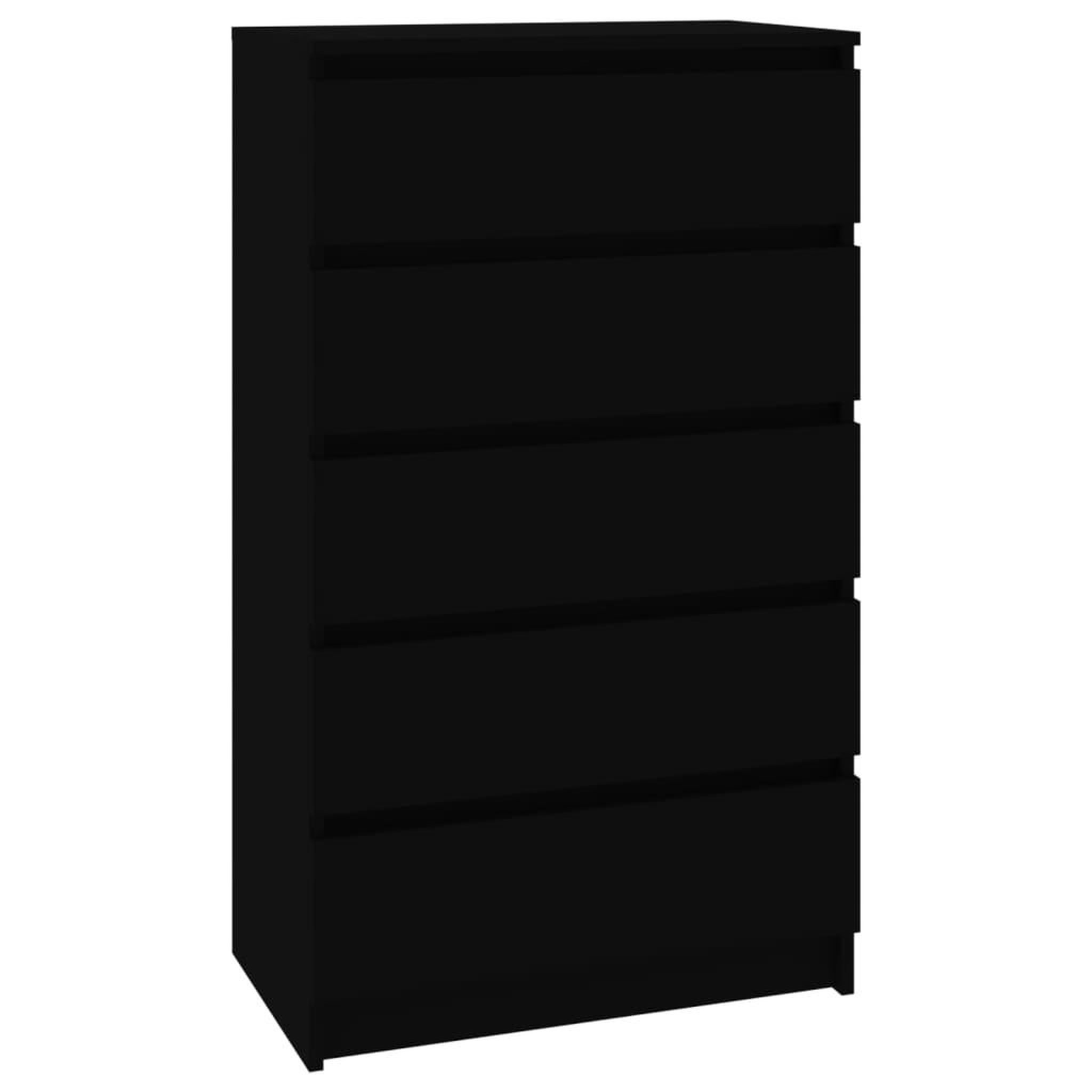 Voir la diapositive 2 : VIDAXL Commode Noir 60x36x103 cm Bois d'ingenierie