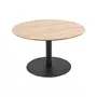 Leitmotiv Table basse ronde design Dot - Diam. 60 x H. 35 cm - Marron chêne