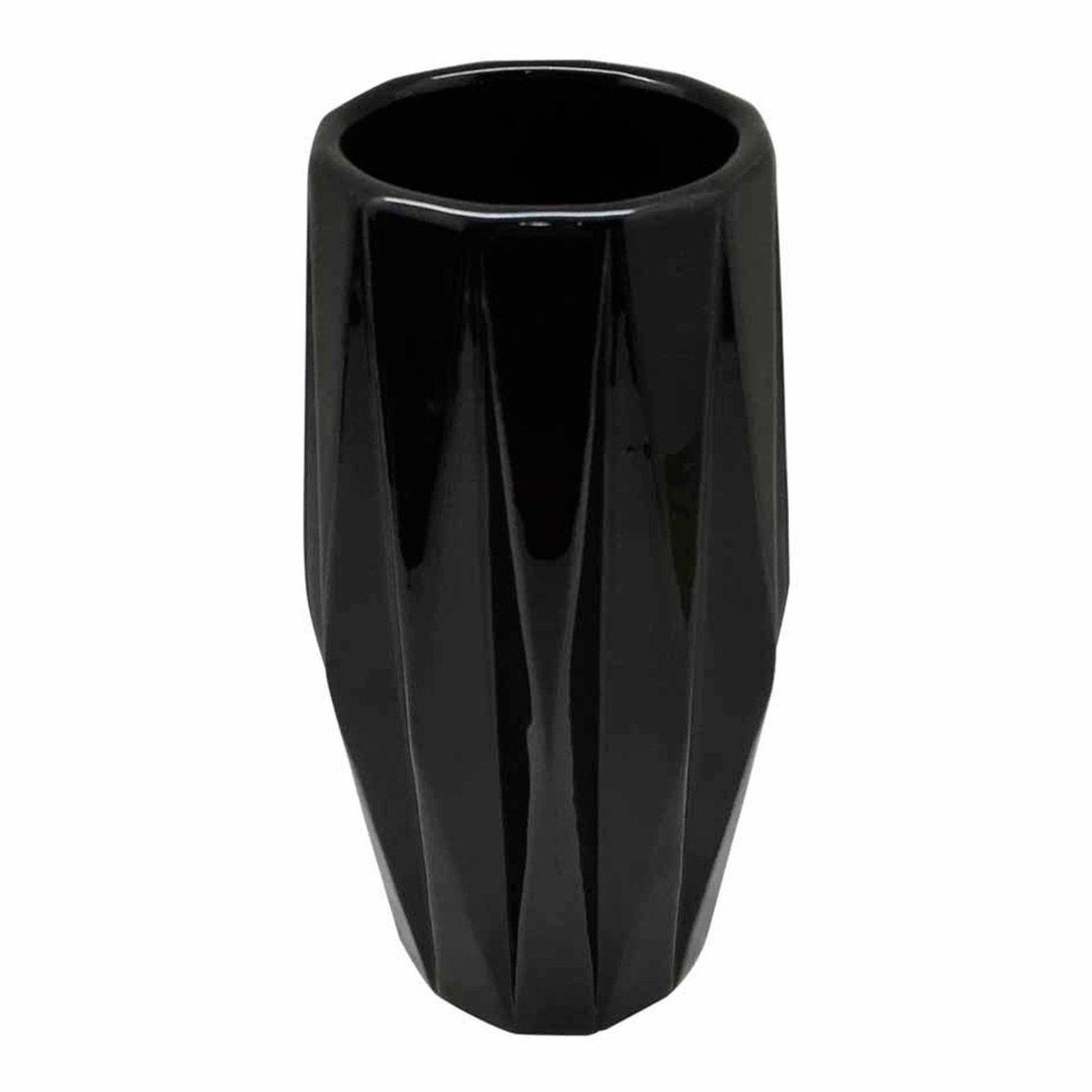 HOMEA Vase déco en céramique  origami  24cm noir