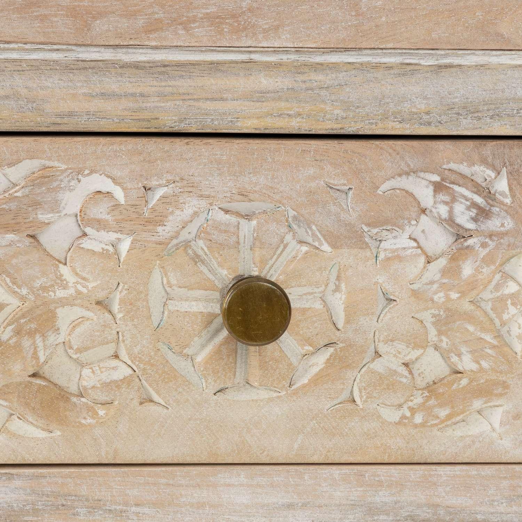 Voir la diapositive 5 : ATMOSPHERA Console 2 tiroirs en bois massif shirel - beige