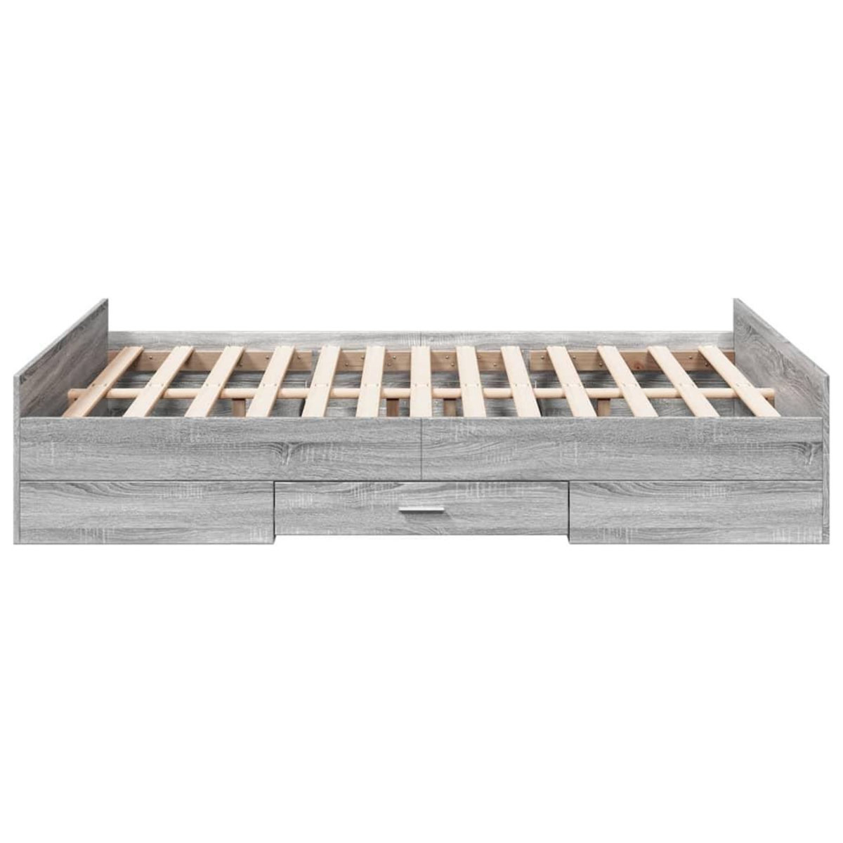 VIDAXL Cadre de lit avec tiroirs sans matelas sonoma gris 135x190 cm