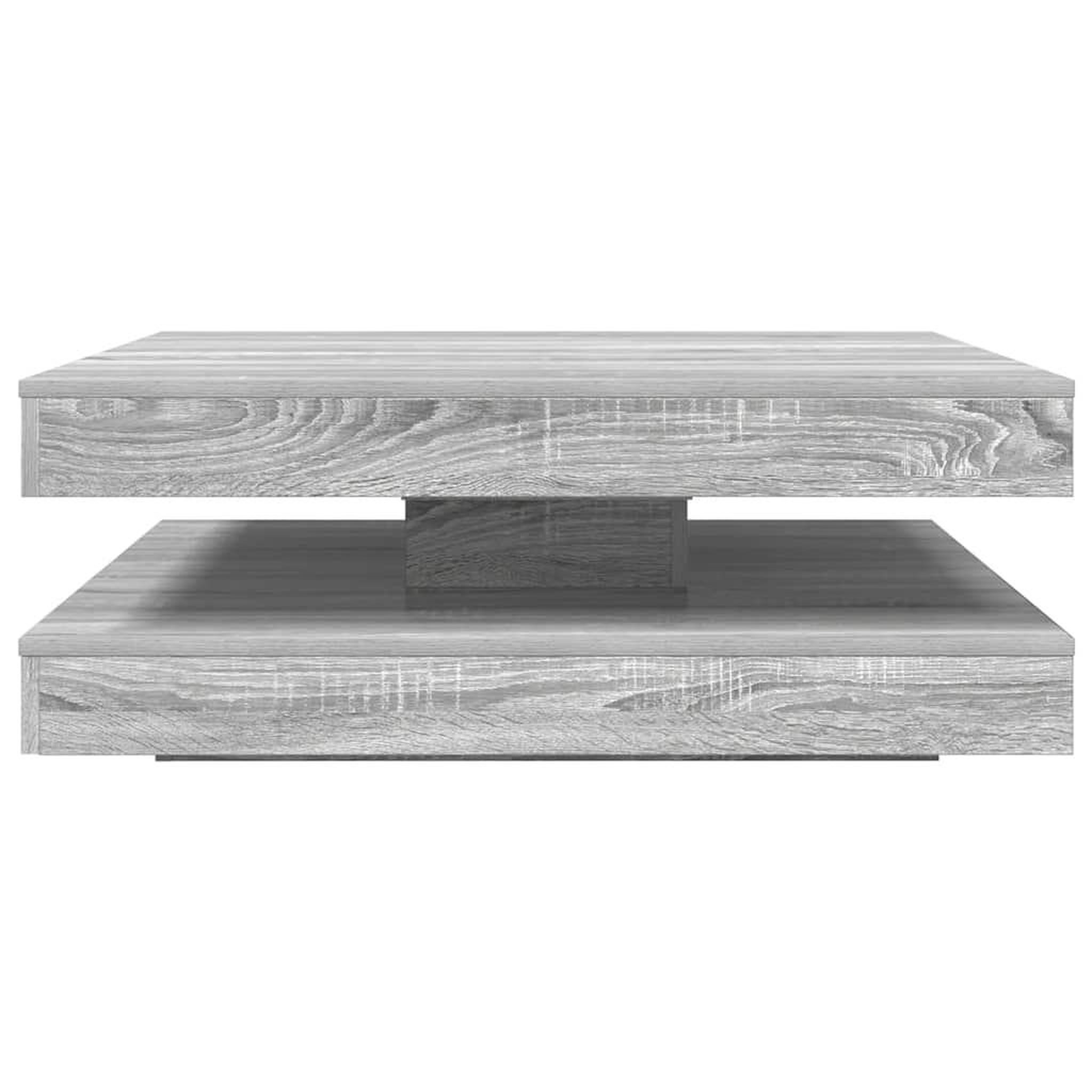 Voir la diapositive 5 : VIDAXL Table basse rotative a 360 degres sonoma gris 90x90x34,5 cm