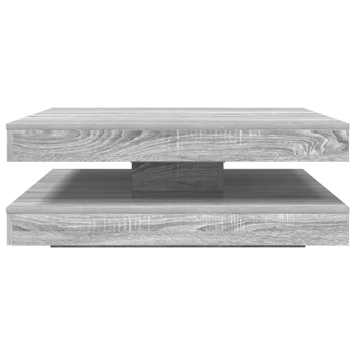 VIDAXL Table basse rotative a 360 degres sonoma gris 90x90x34,5 cm