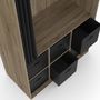 Voir la diapositive 5 : ID MARKET Dressing penderie DIANE 104 x 50 x 172 cm hêtre avec 6 boites de rangement + rideau noir