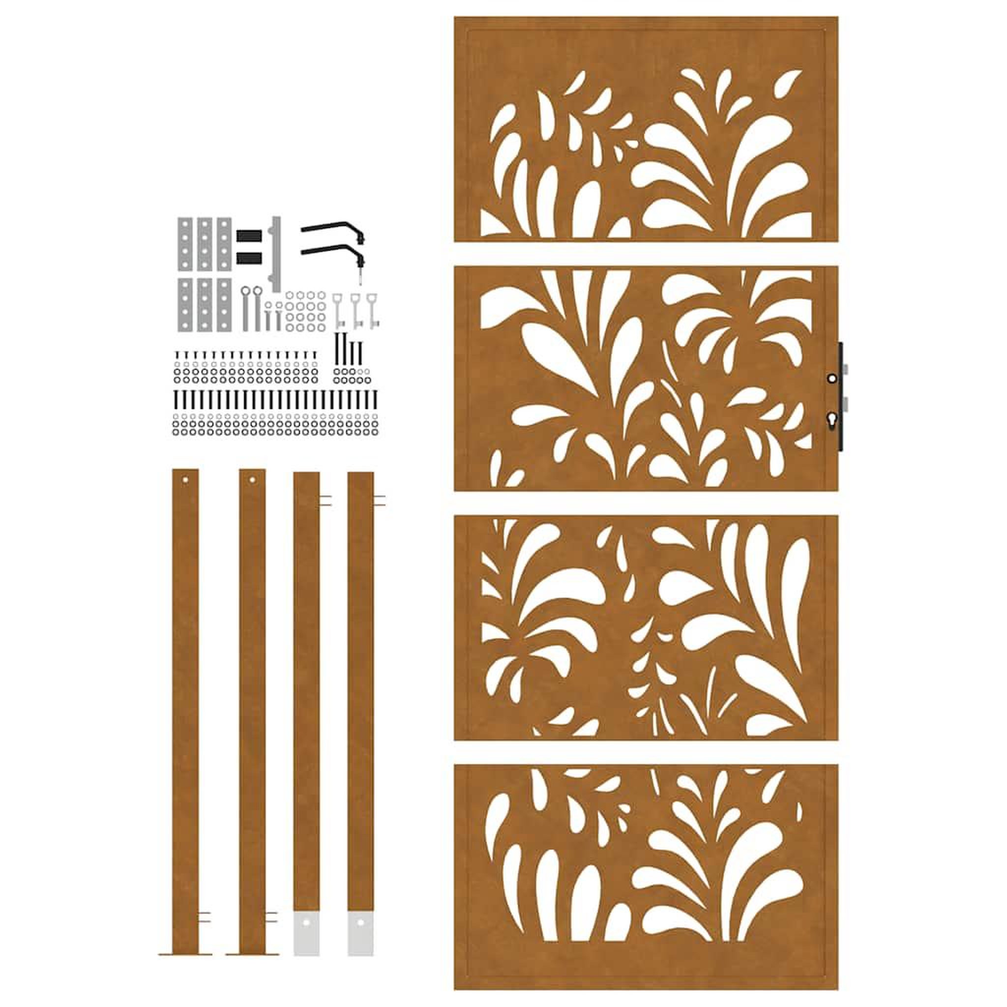 Voir la diapositive 5 : VIDAXL Porte de jardin acier resistant aux intemperies design vagues