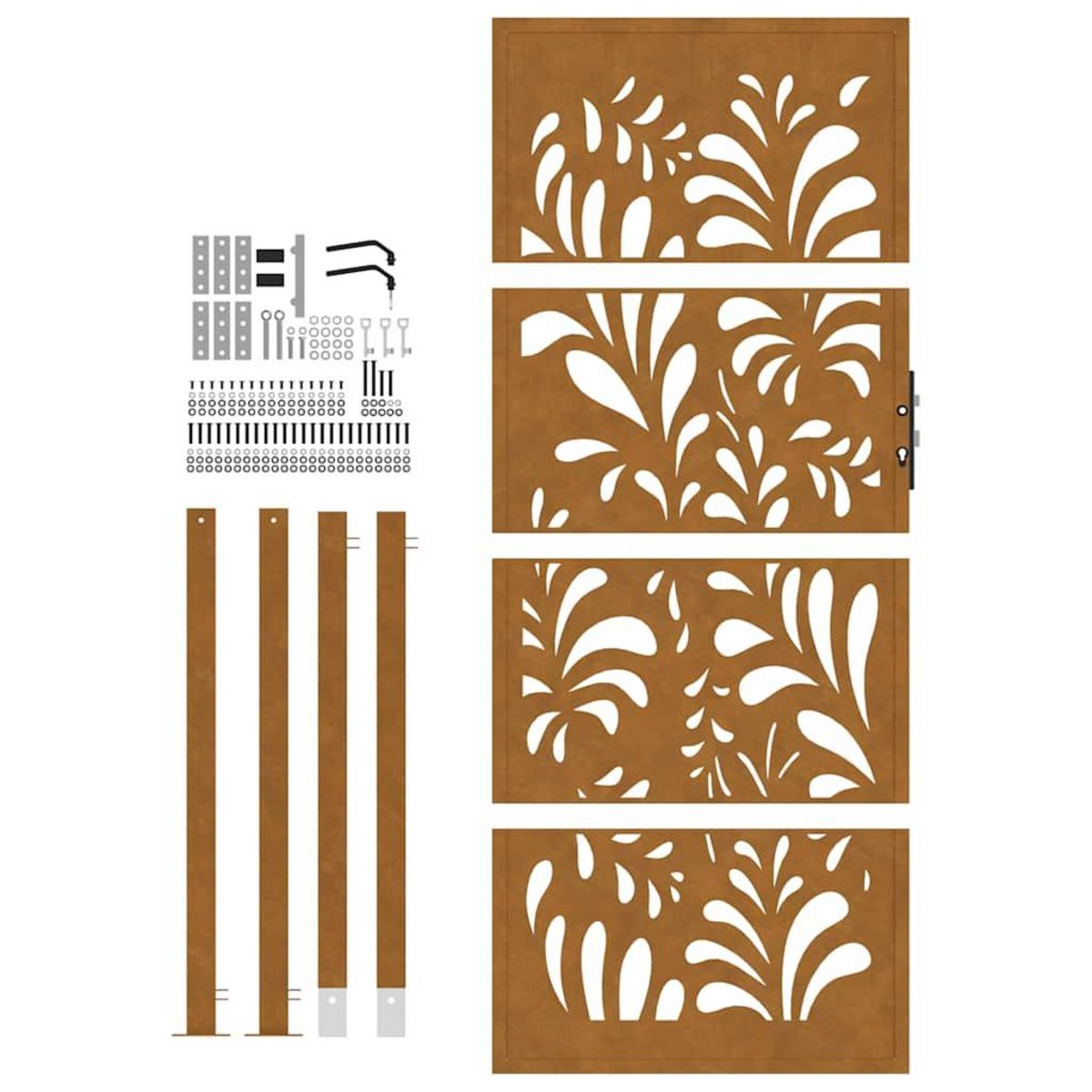 VIDAXL Porte de jardin acier resistant aux intemperies design vagues