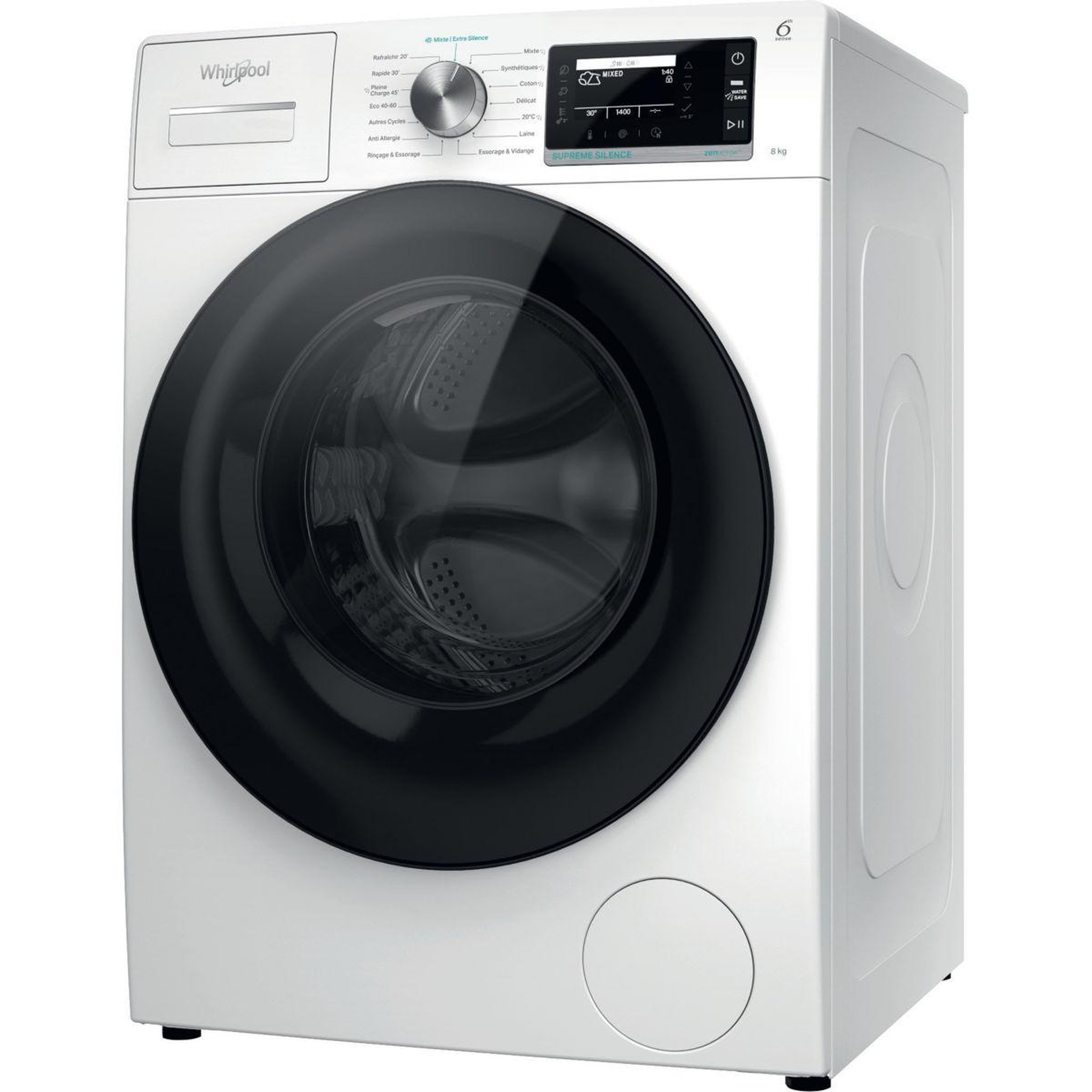 Voir la diapositive 3 : Whirlpool Lave linge hublot w7x89bsilencefr - 8 kg - 1400 tr/min - classe a - moteur induction direct drive