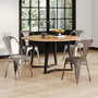 Voir la diapositive 5 : MAISON PAVANE Pack 4 chaises industrielles en métal gris-Indus
