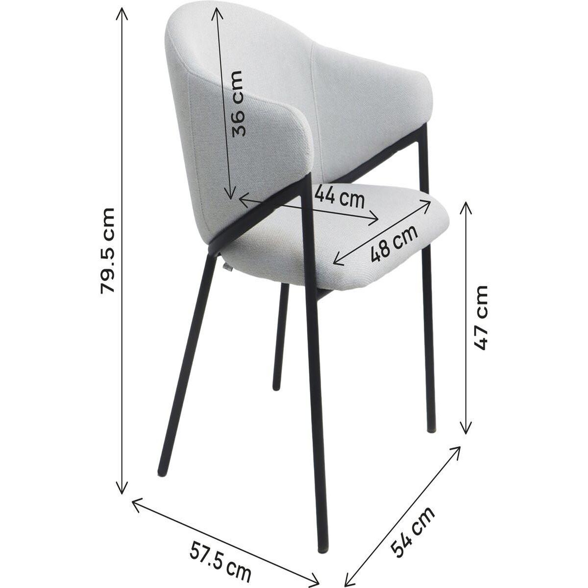 Voir la diapositive 3 : Habitat et Jardin Lot de 2 chaises de salle à manger en tissu et métal  auralis  - gris clair