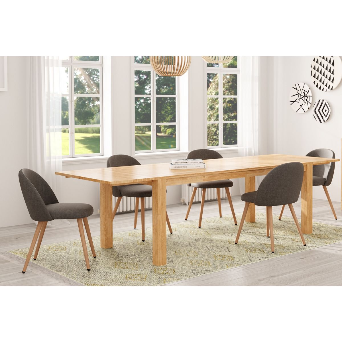 Table chêne rectangulaire NATHAN L180cm