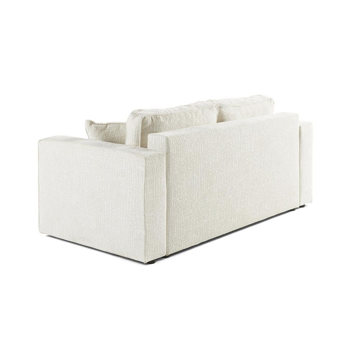 BEST MOBILIER Topaze - canapé droit 2 places - en tissu velours relief