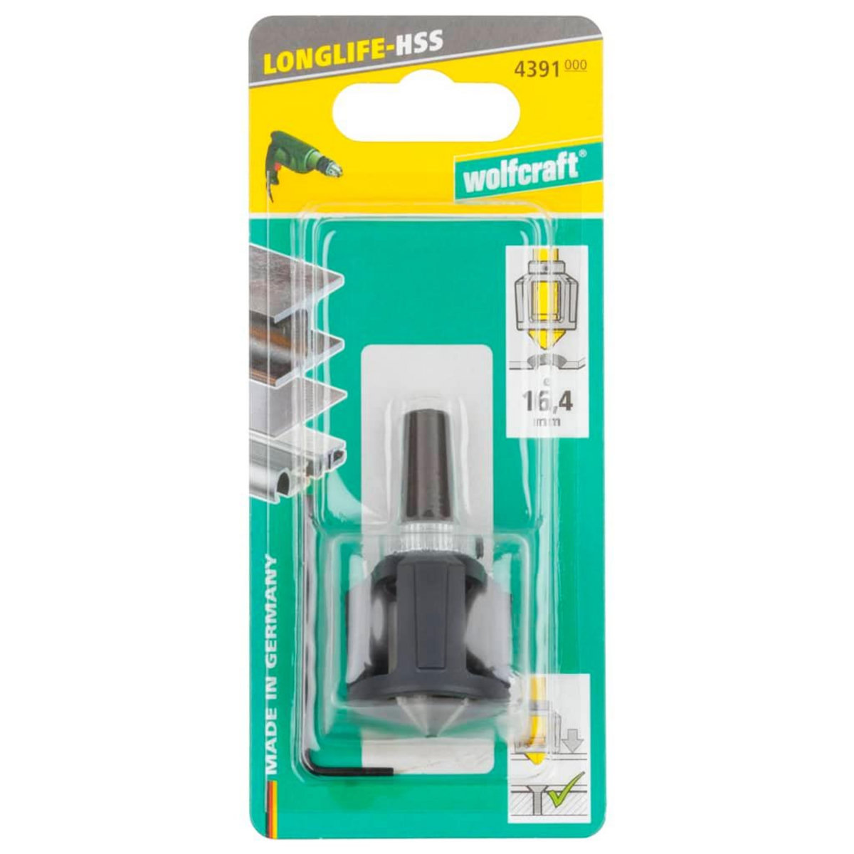 WOLFCRAFT wolfcraft Fraise a chanfreiner HSS avec butee de profondeur reglable