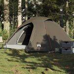 VIDAXL Tente de camping a dome 4 personnes marron impermeable