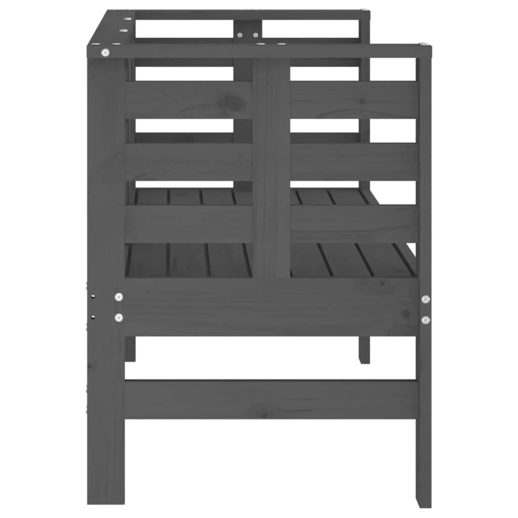 Voir la diapositive 5 : VIDAXL Banc de jardin gris 111,5x53x71 cm bois massif de pin