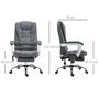 Voir la diapositive 3 : VINSETTO Fauteuil de bureau direction massant chauffant hauteur réglable dossier inclinable tissu gris