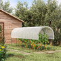 Voir la diapositive 2 : OUTSUNNY Serre de jardin serre à tomates dim. 4L x 1,2l x 1,7H m acier thermolaqué vert PE haute densité blanc