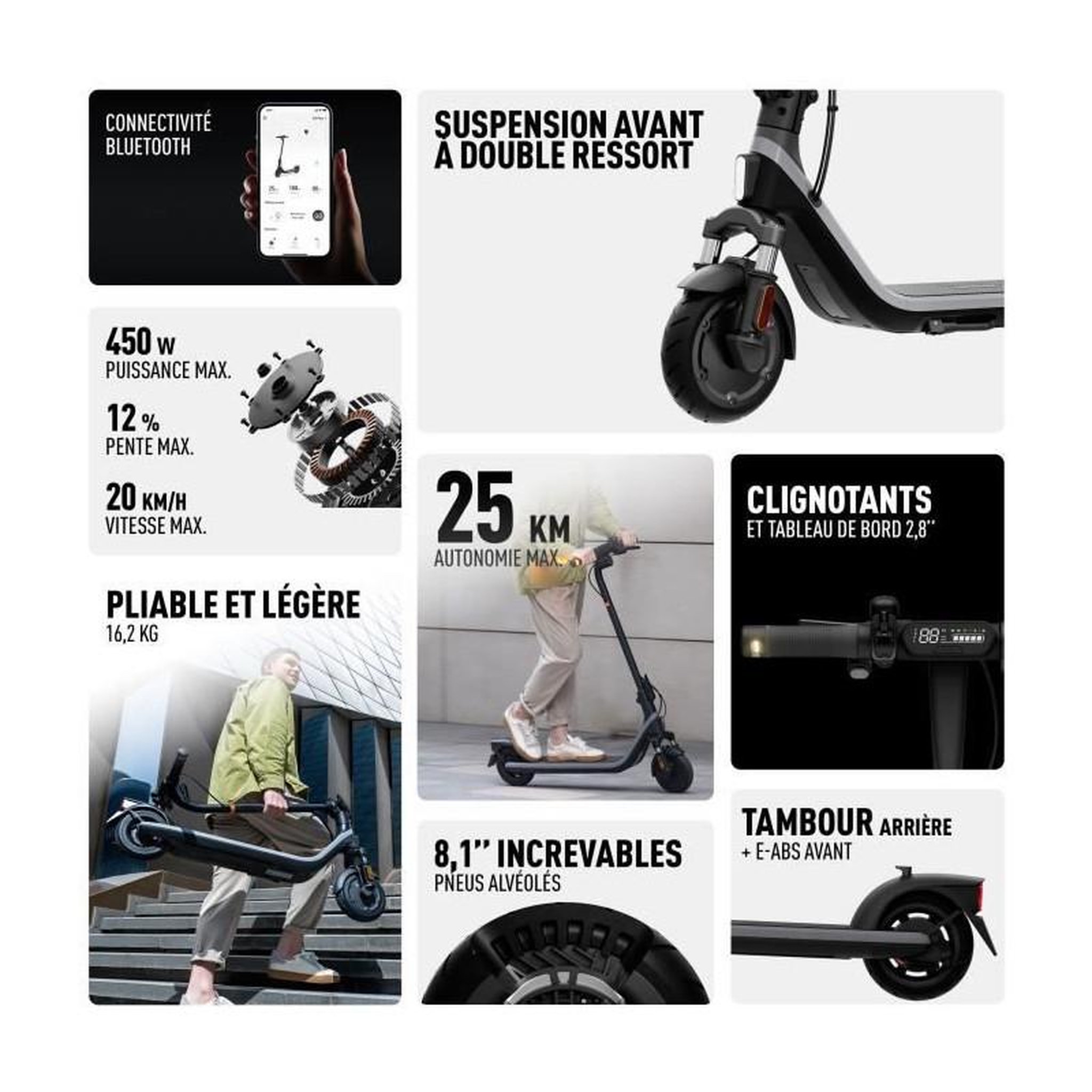 Voir la diapositive 2 : Segway Trottinette électrique - SEGWAY - E2 E II - 450 W - 8,1