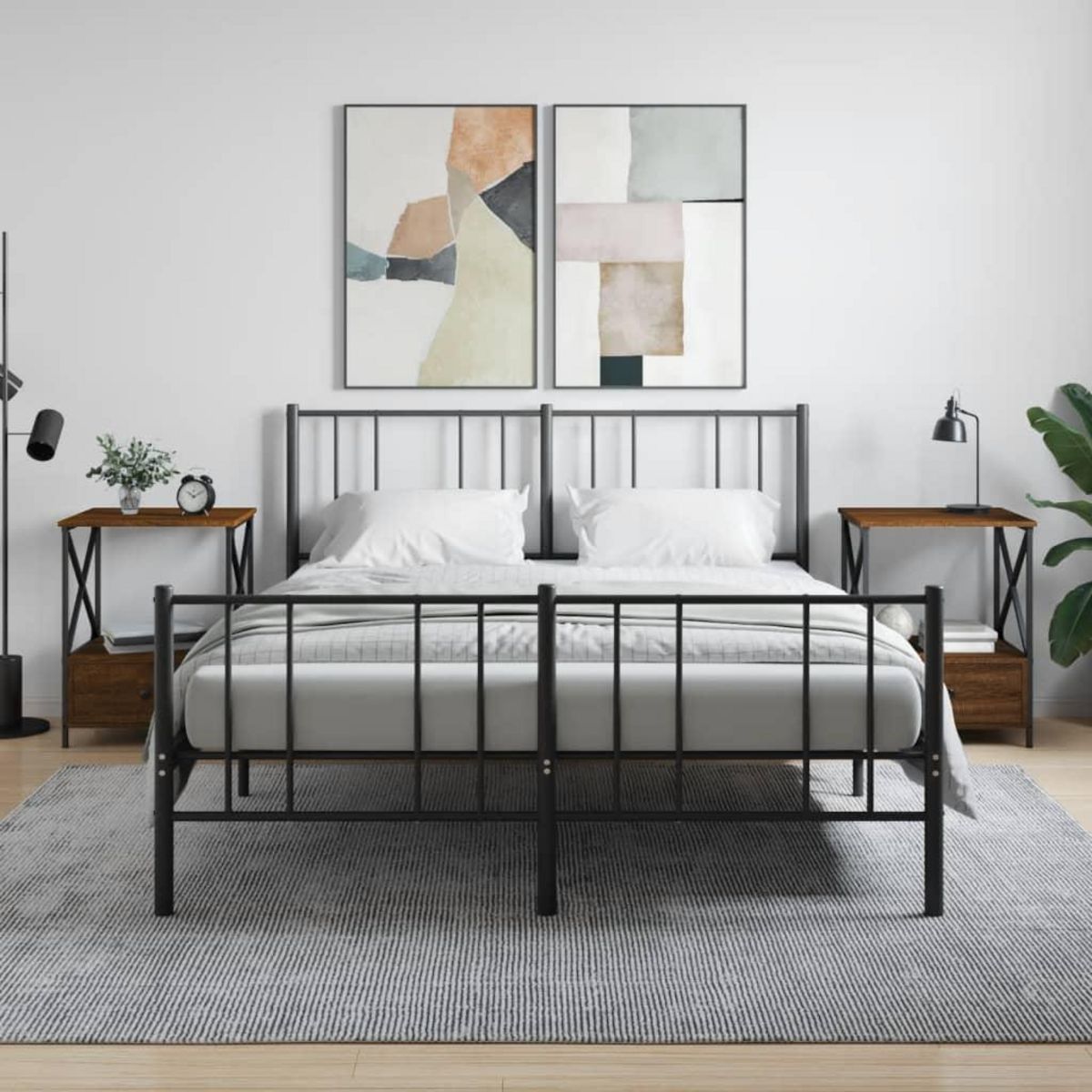 VIDAXL Tables de chevet 2 pcs chene marron 50x41x65 cm bois ingenierie