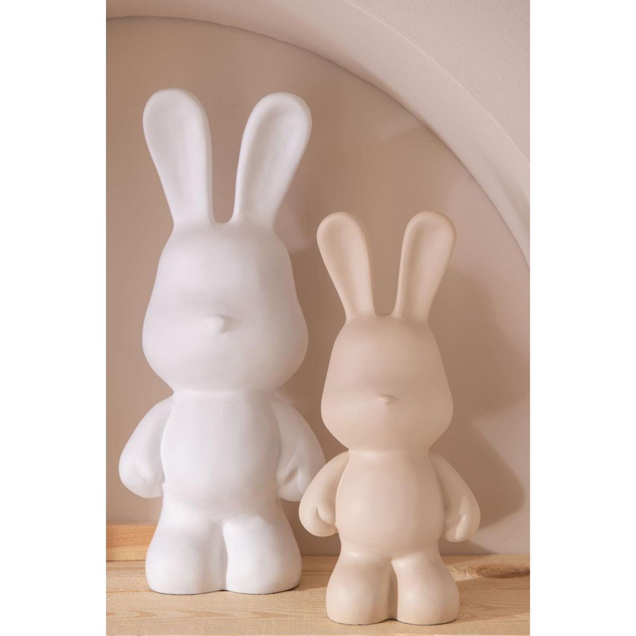 Voir la diapositive 5 : J-LINE Statuette lapin en résine  eddy  49cm blanc
