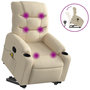 Voir la diapositive 2 : VIDAXL Fauteuil inclinable de massage Creme Tissu