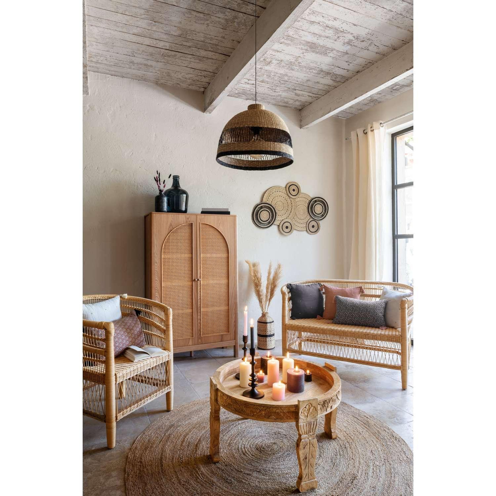 Voir la diapositive 2 : ATMOSPHERA Armoire 2 portes en cannage tiria - marron