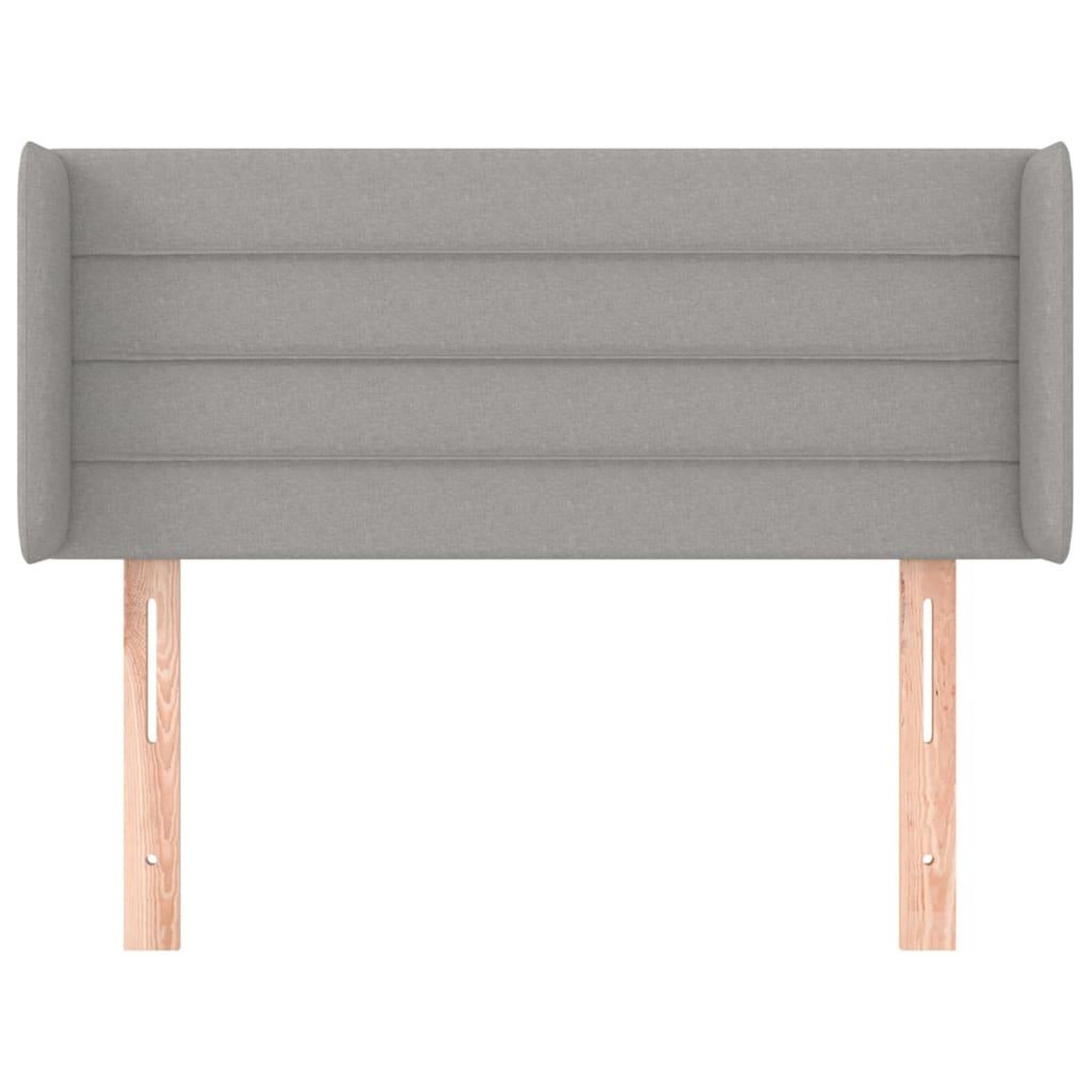 Voir la diapositive 3 : VIDAXL Tete de lit avec oreilles Gris clair 103x16x78/88 cm Tissu