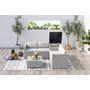 Voir la diapositive 3 : CONCEPT USINE Salon de jardin en résine tressée 4 places avec coffre gris clair SILANG