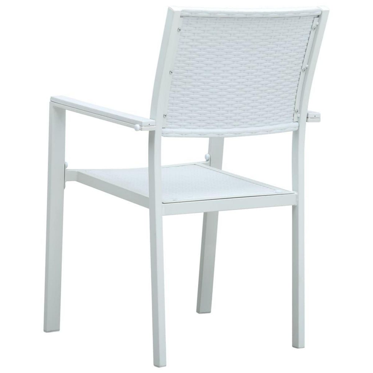 VIDAXL Chaises de jardin lot de 4 Blanc Plastique Aspect de rotin