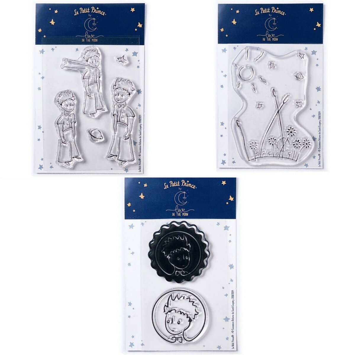  8 Tampons transparents Le Petit Prince Etoiles + Paysage + Portraits