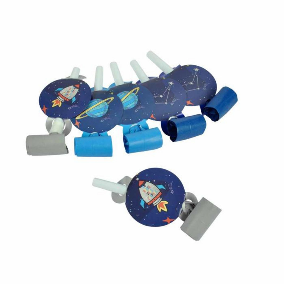 Paris Prix Lot de 6 Sans-Gênes Papier  Espace  11cm Bleu