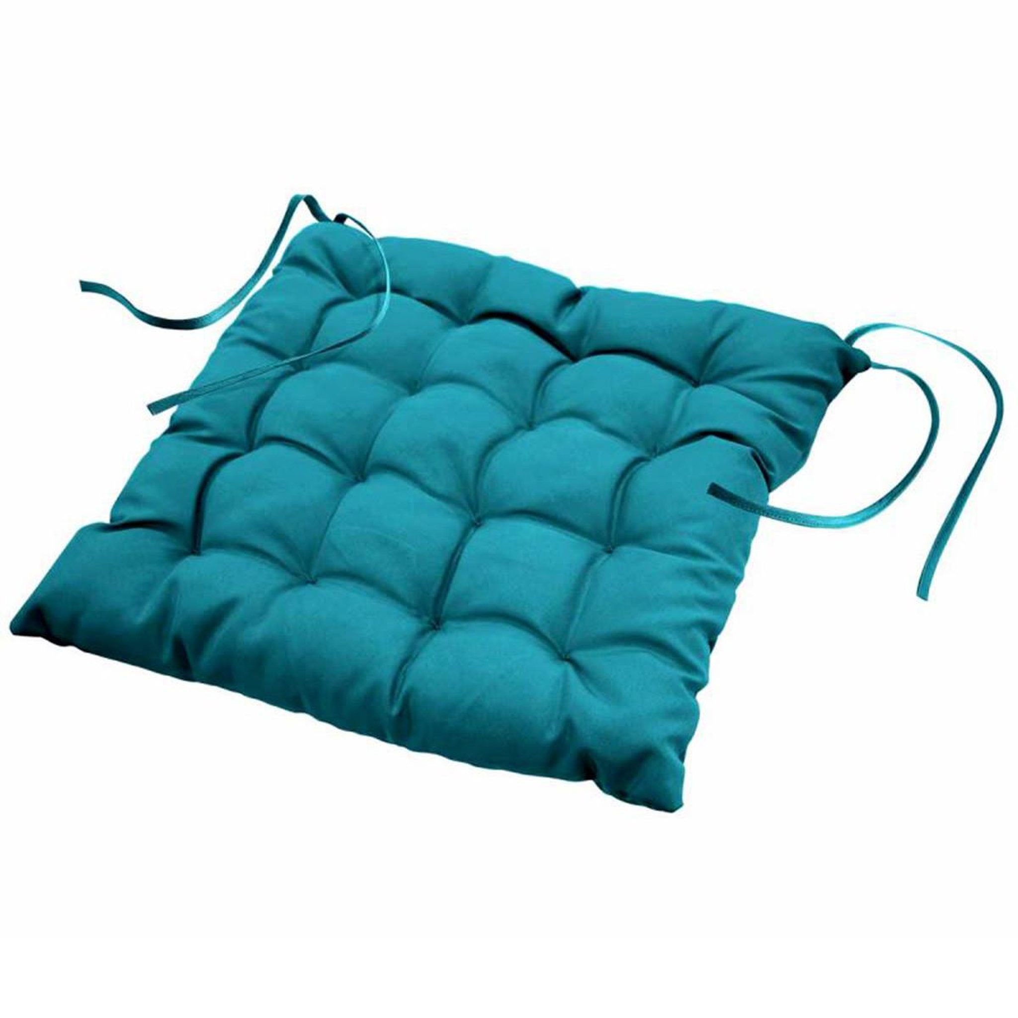 Douceur d'Intérieur Galette de chaise matelassée  essentiel  40x40cm pétrole