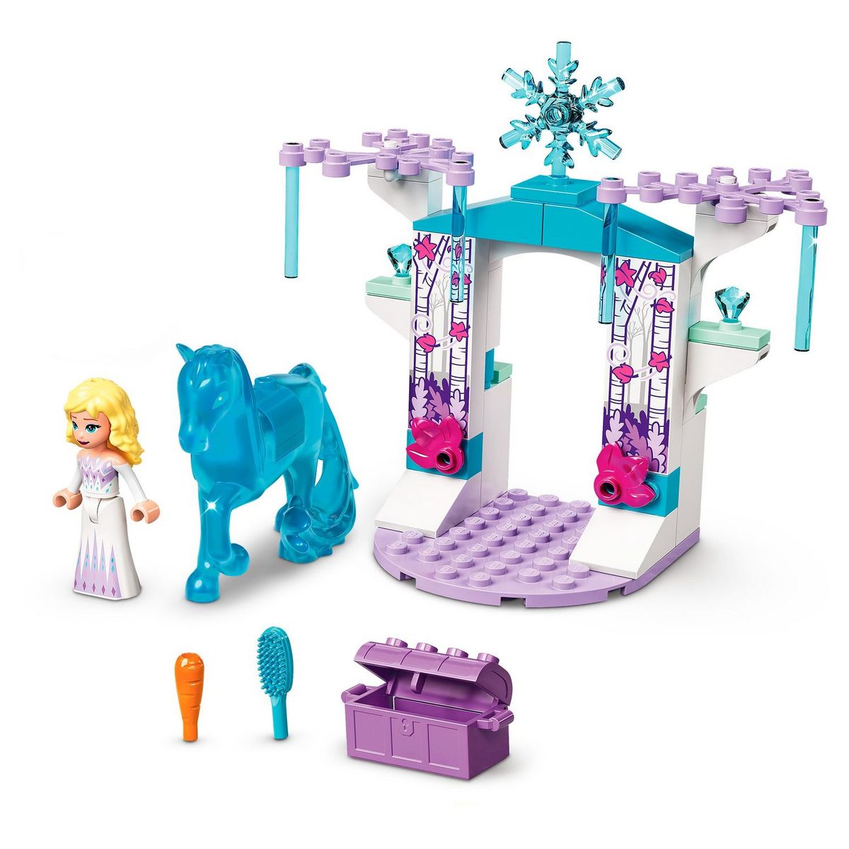 LEGO Disney 43209 Elsa et l&rsquo;Écurie de Glace de Nokk, Jouet de la Reine des Neiges
