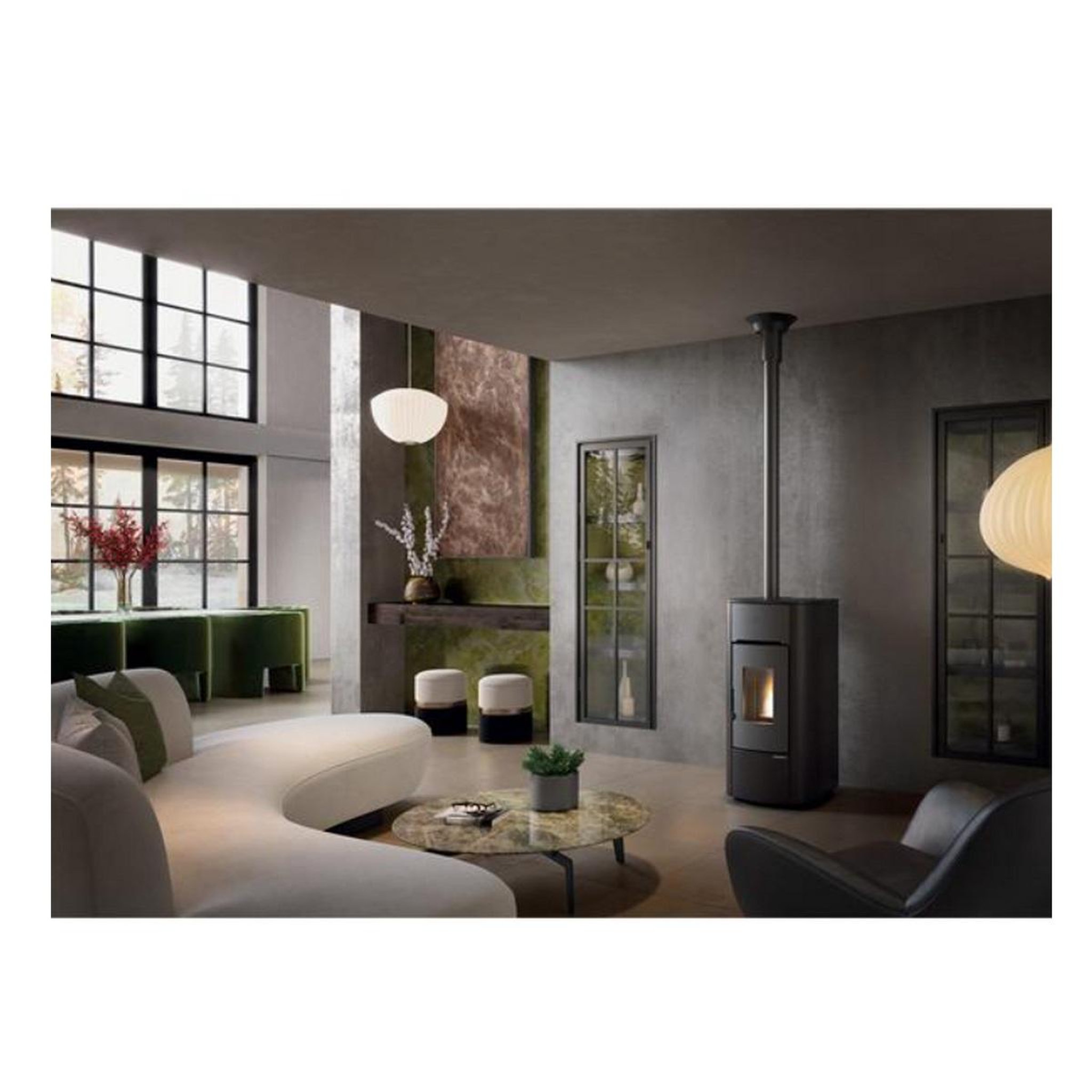 Voir la diapositive 3 : NORDICA EXTRAFLAME Poêle à granulés  8kw noir - ANGELICAEVONOIR