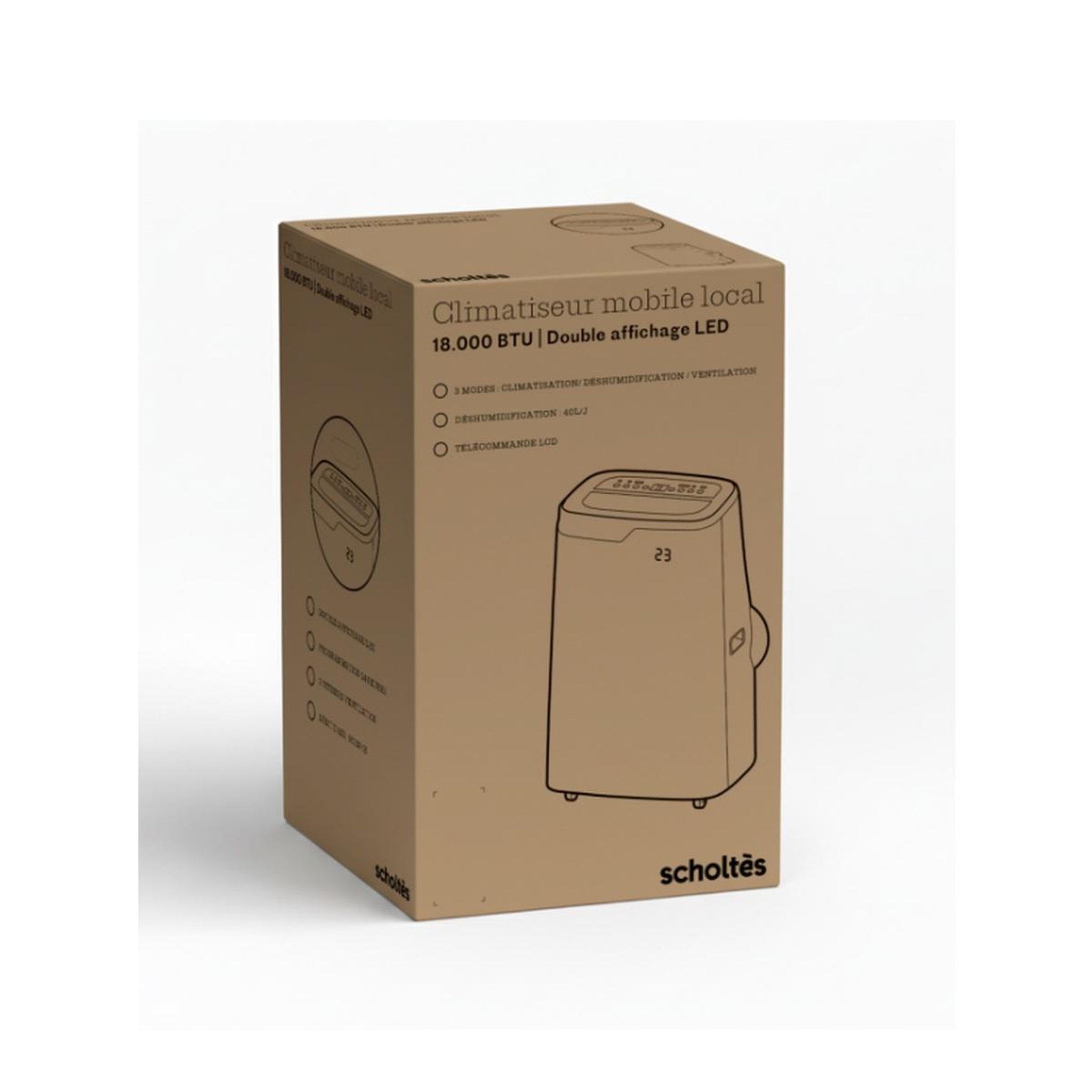 Voir la diapositive 5 : Scholtes Climatiseur mobile 5270w 35-40m2 - SCLIM18000E