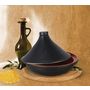 Voir la diapositive 1 : CREALYS Tajine en terre cuite 32cm noir