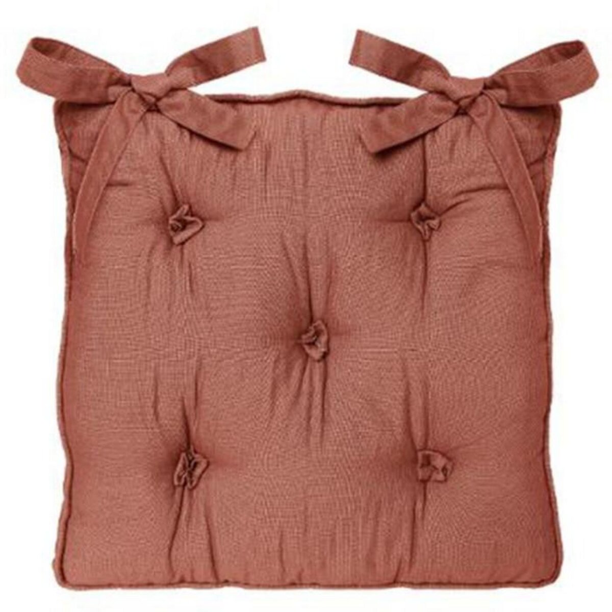 ATMOSPHERA Galette de Chaise  5 Boutons  40x40cm Terracotta