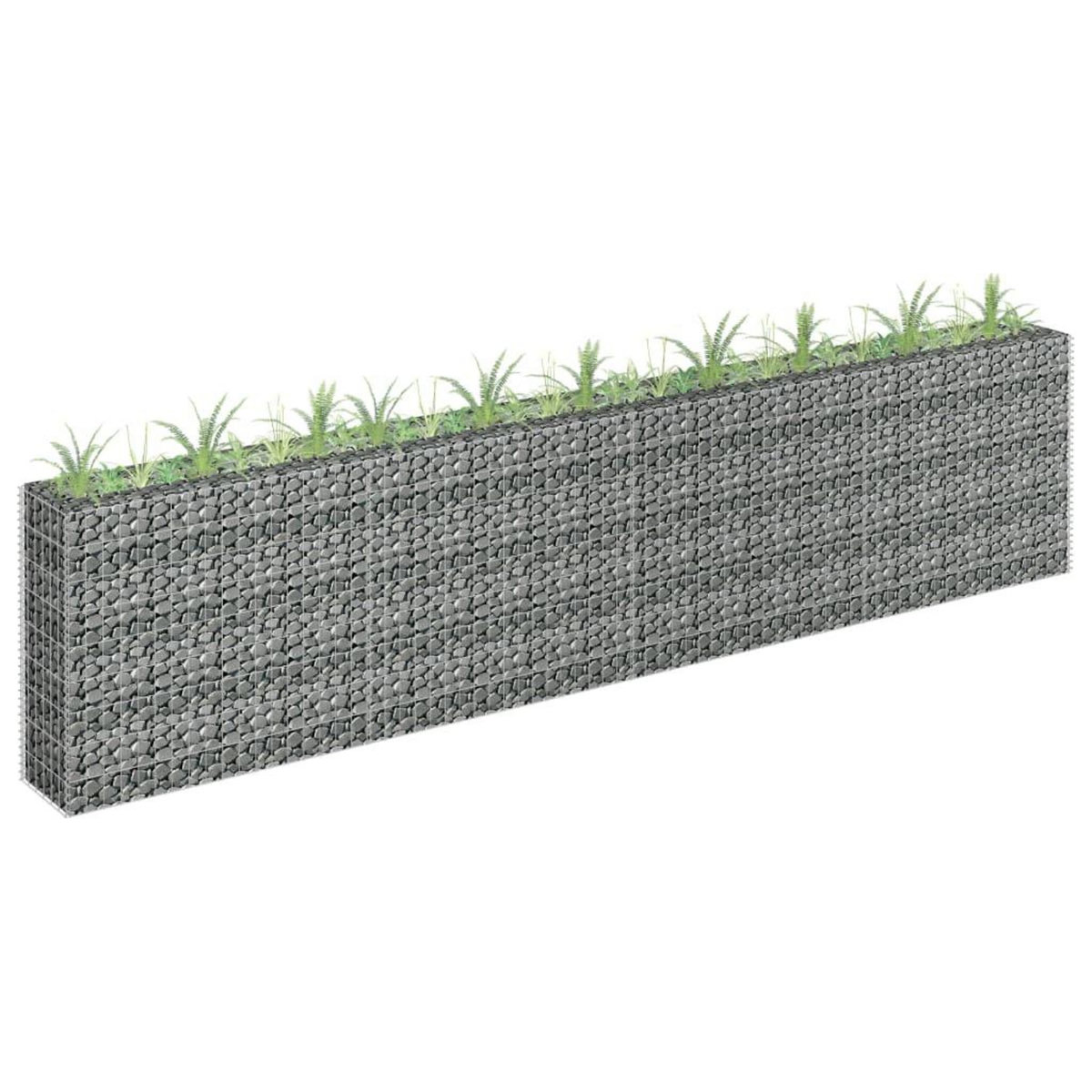 VIDAXL Lit sureleve a gabion Acier galvanise 360x30x90 cm