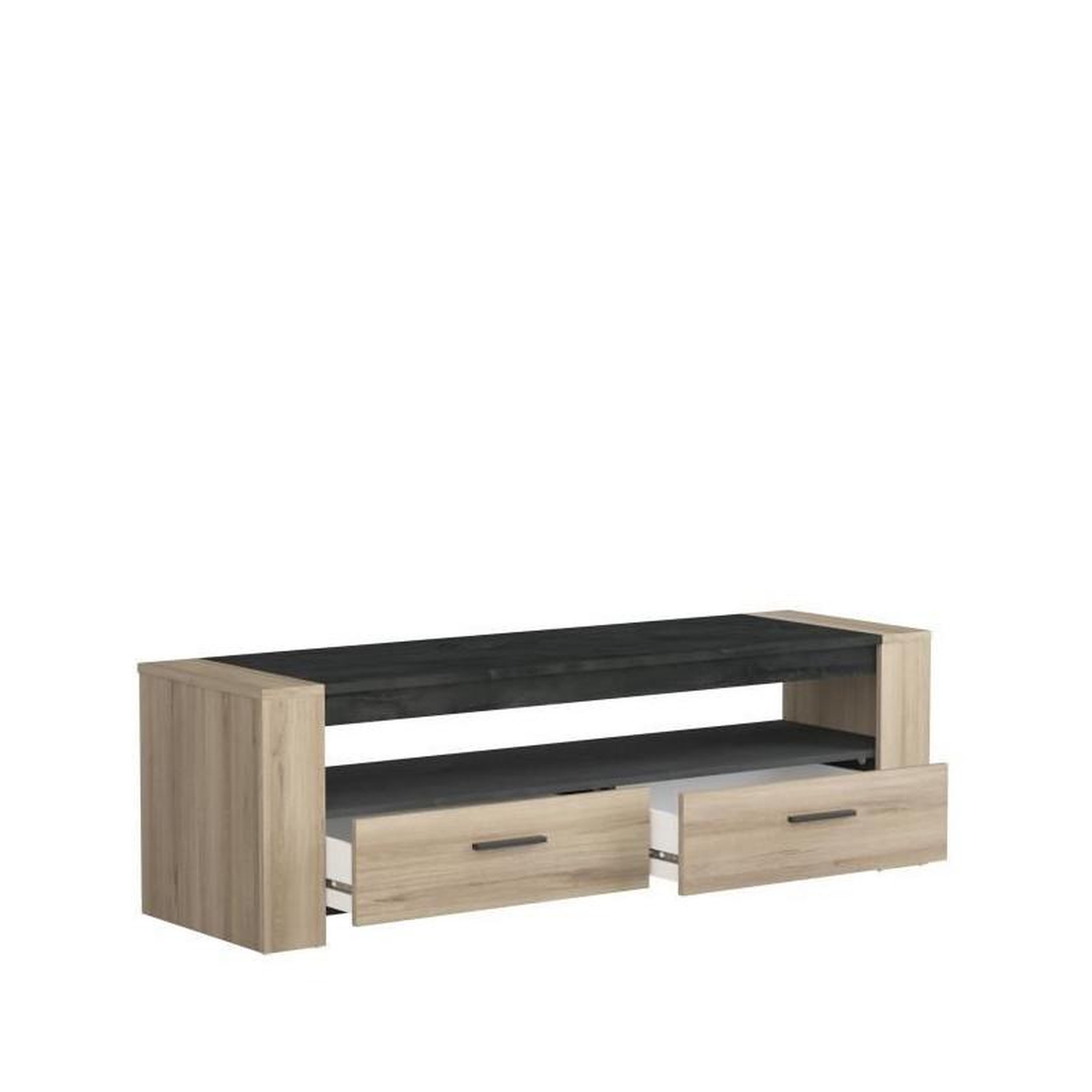 Voir la diapositive 5 : Demeyere Ensemble salon SHEFFIELD composé de : Table basse double plateau supérieur et inférieur + Meuble TV 2 tiroirs - DEMEYERE