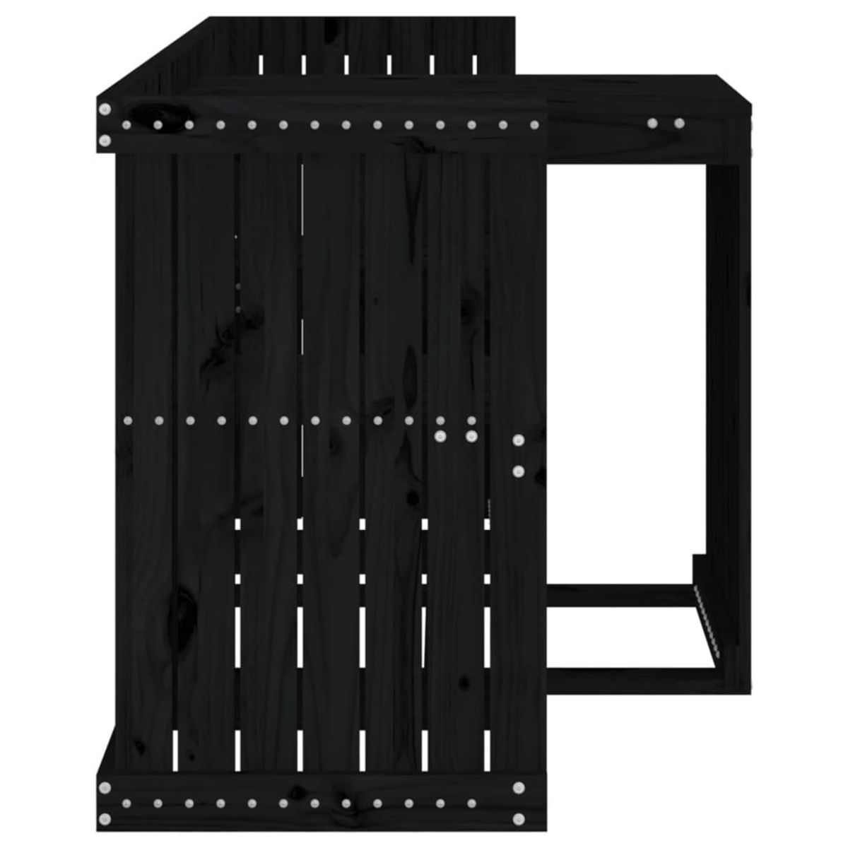 VIDAXL Set de balcon 2 places noir bois de pin massif