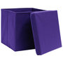 Voir la diapositive 3 : VIDAXL Boîtes de rangement et couvercles 10pcs Violet 32x32x32cm Tissu