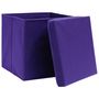 Voir la diapositive 3 : VIDAXL Boîtes de rangement et couvercles 10pcs Violet 32x32x32cm Tissu