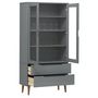 Voir la diapositive 3 : VIDAXL Armoire a vitrine MOLDE Gris 90x35x175 cm Bois de pin massif