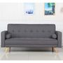 Voir la diapositive 2 : Paris Prix Canapé Convertible 3 Places Scandinave  Navya  Gris Foncé