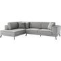 Voir la diapositive 3 : LOUNGITUDE Canapé d'angle gauche convertible IMPERIAL 5 places - Tissu gris clair - 2 coffres de rangement - L304 x P212 x H86 cm