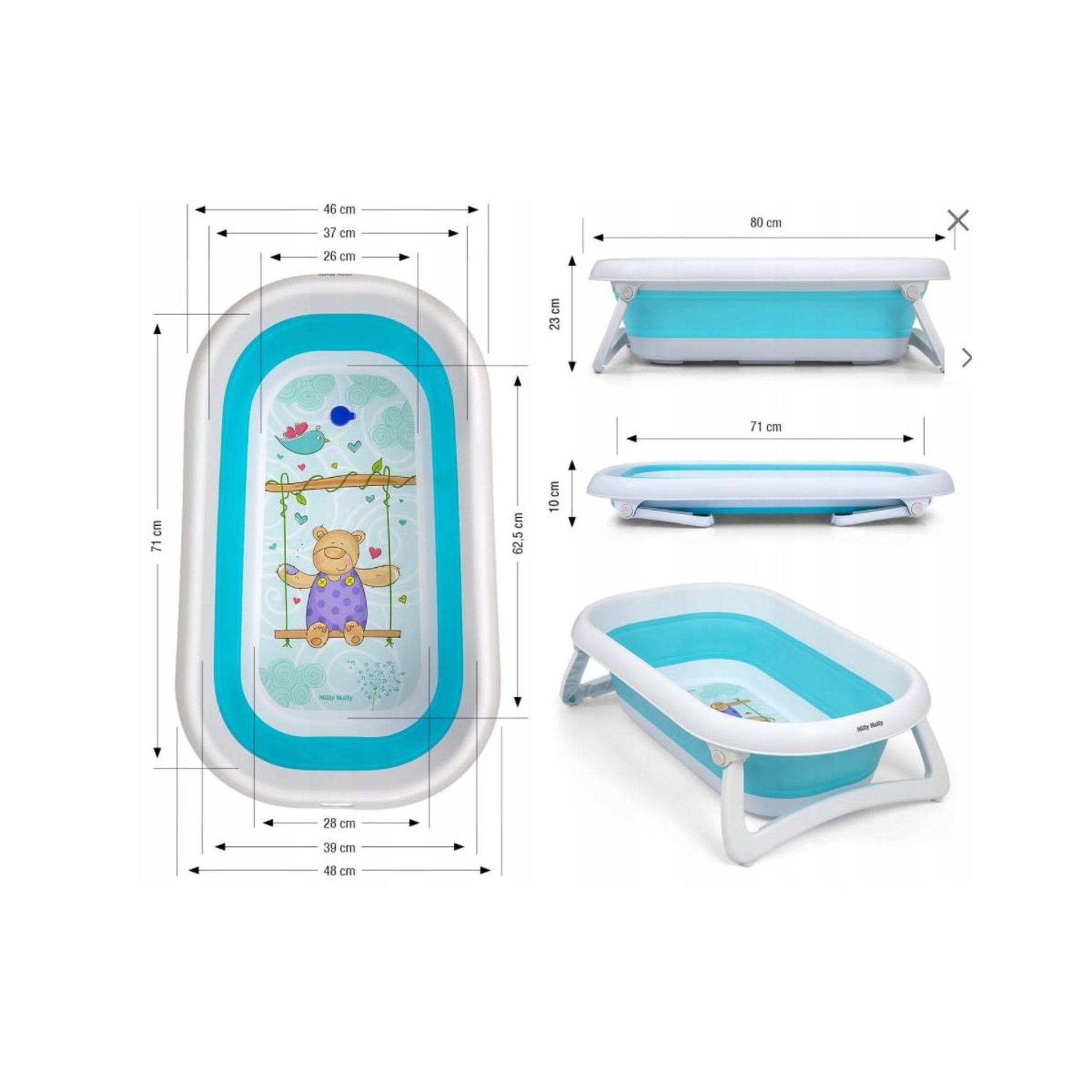Voir la diapositive 2 : MILLY MALLY Baignoire pliante  Aqua Blue