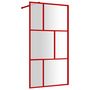 Voir la diapositive 2 : VIDAXL Paroi de douche avec verre ESG transparent rouge 100x195 cm