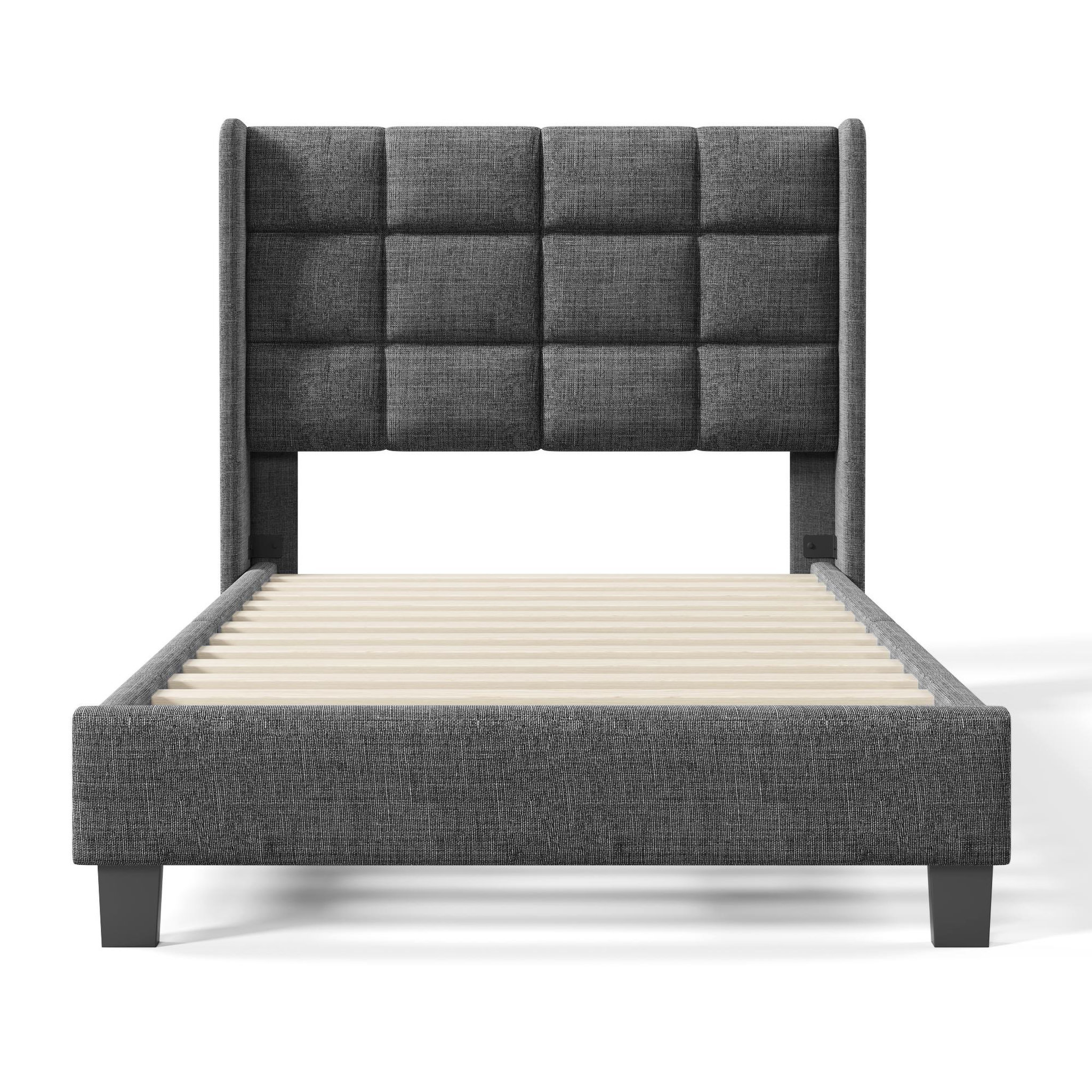 Voir la diapositive 5 : MERAX Lit simple avec sommier Lin