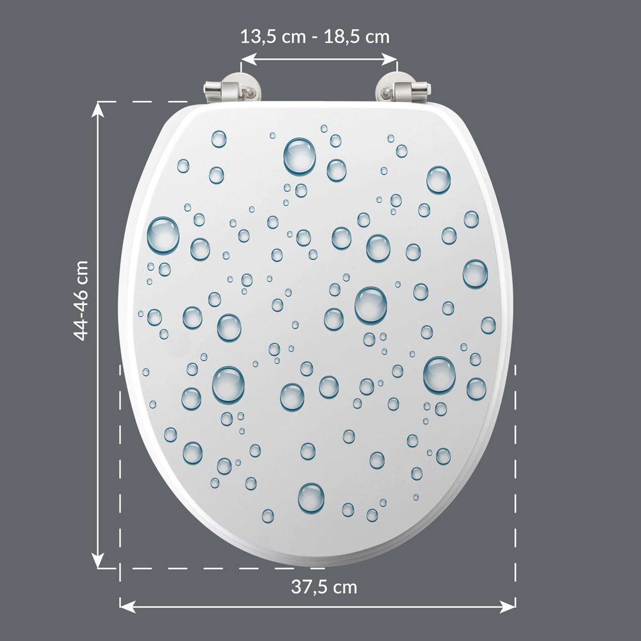 Voir la diapositive 6 : Douceur d'Intérieur Abattant wc imprimé  bubble  46cm blanc