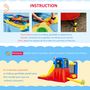 Voir la diapositive 6 : OUTSUNNY Château gonflable enfant - toboggan, trampoline, piscine, mur d'escalade - gonfleur, sac de transport inclus - dim. 2,65L x 2,6l x 2H m - polyester multicolore